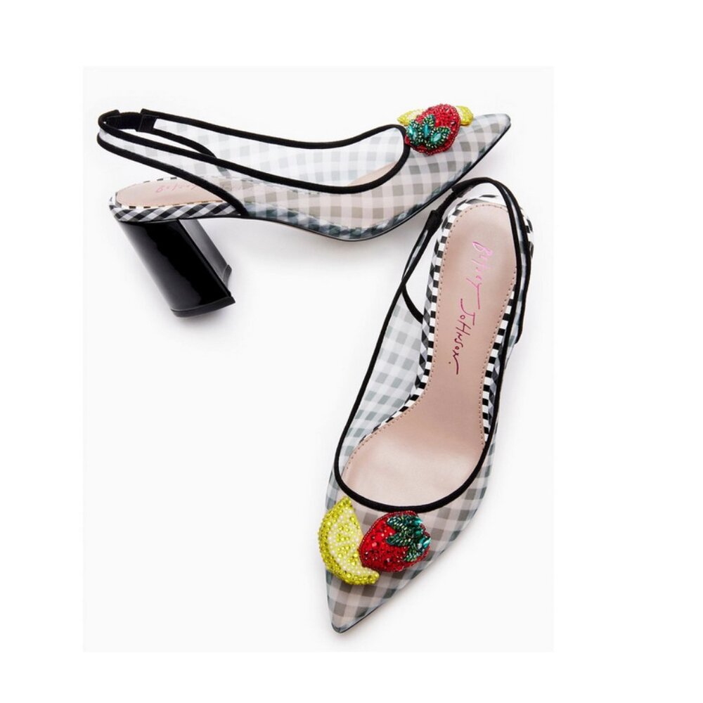 Betsey Johnson Sz. 10 Laney Fruit Slingback Mesh Pumps